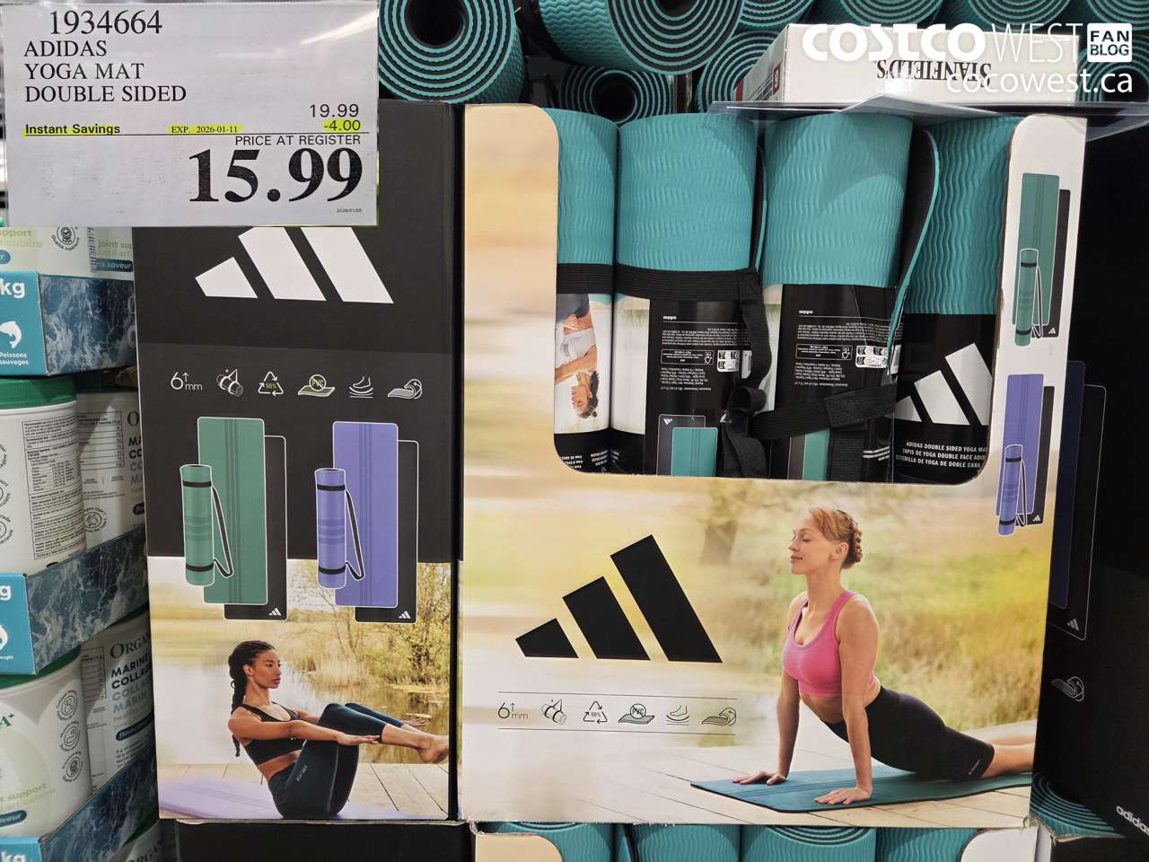 1934664 ADIDAS YOGA MAT DOUBLE SIDED ($4.00 INSTANT SAVINGS EXPIRES ON 2026-01-11) $15.99