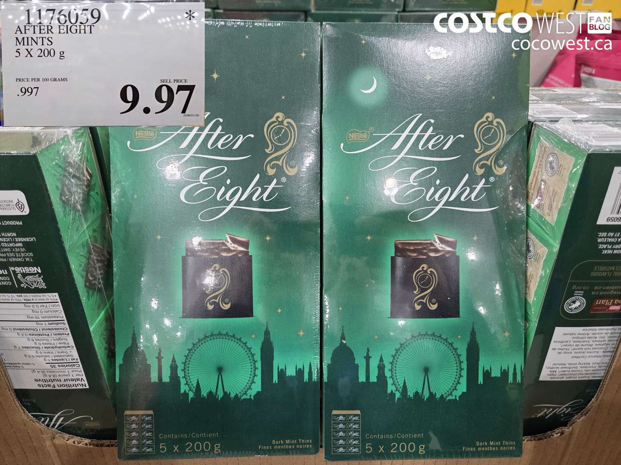 1176059 AFTER EIGHT MINTS 5 X 200 g $9.97