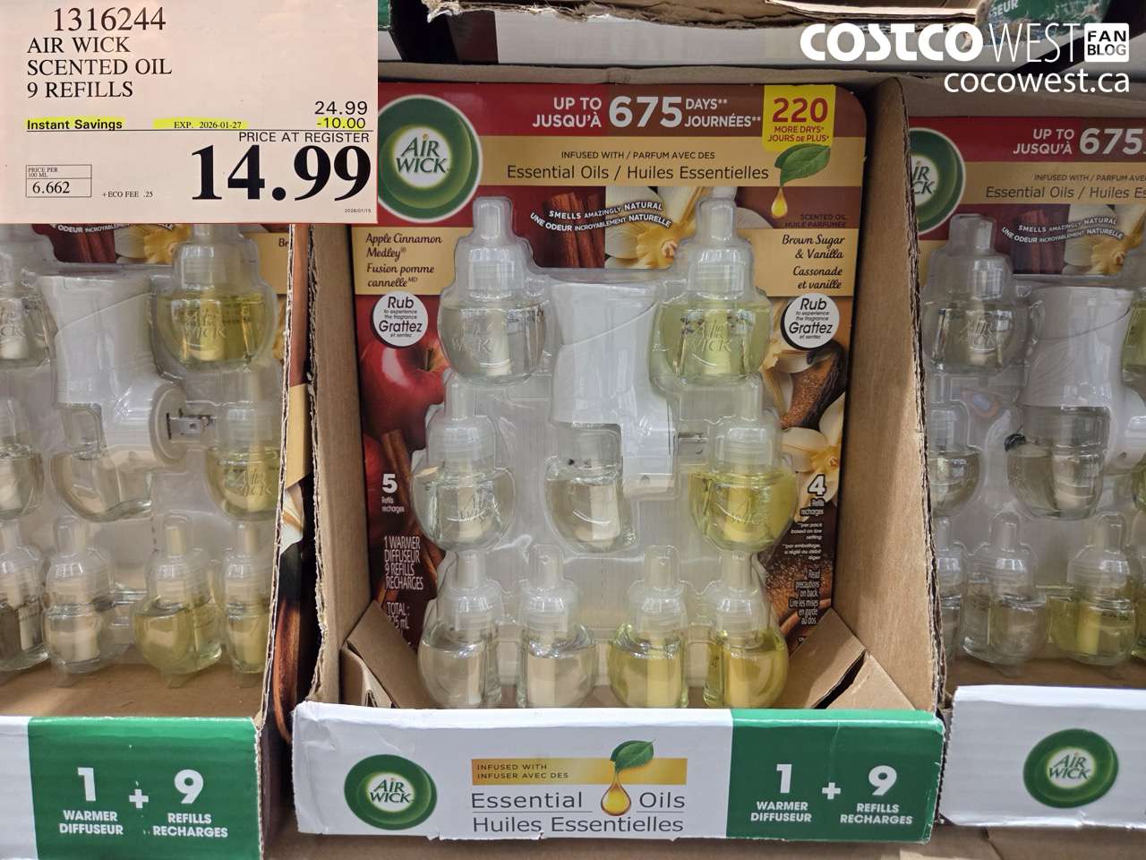 1316244 AIR WICK SCENTED OIL 9 REFILLS ($10.00 INSTANT SAVINGS EXPIRES ON 2026-01-27) $14.99