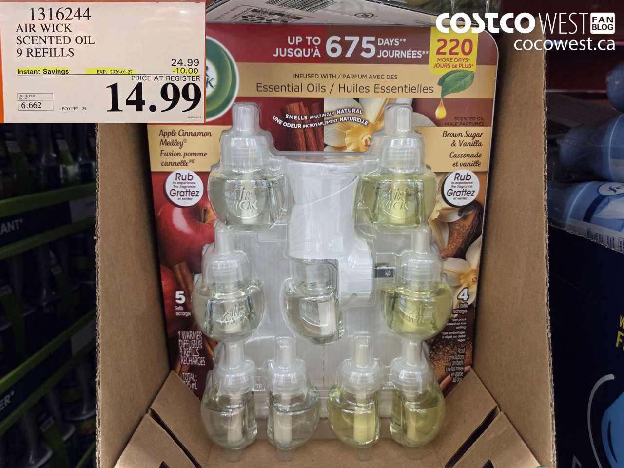 1316244 AIR WICK SCENTED OIL 9 REFILLS ($10.00 INSTANT SAVINGS EXPIRES ON 2026-01-27) $14.99