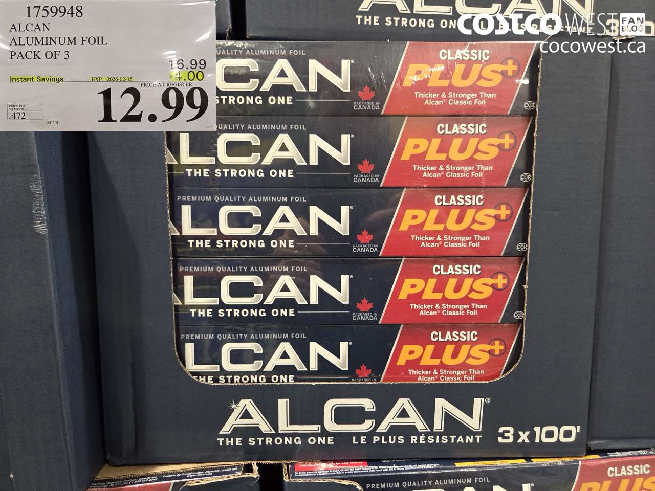 1759948 ALCAN ALUMINUM FOIL PACK OF 3 ($4.00 INSTANT SAVINGS EXPIRES ON 2026-02-15) $12.99