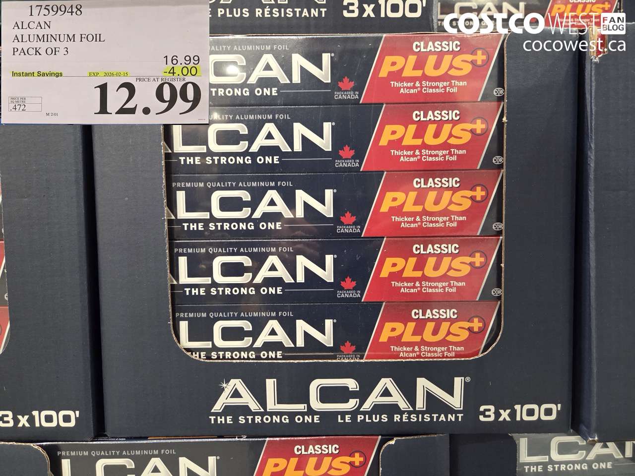 1759948 ALCAN ALUMINUM FOIL PACK OF 3 ($4.00 INSTANT SAVINGS EXPIRES ON 2026-02-15) $12.99