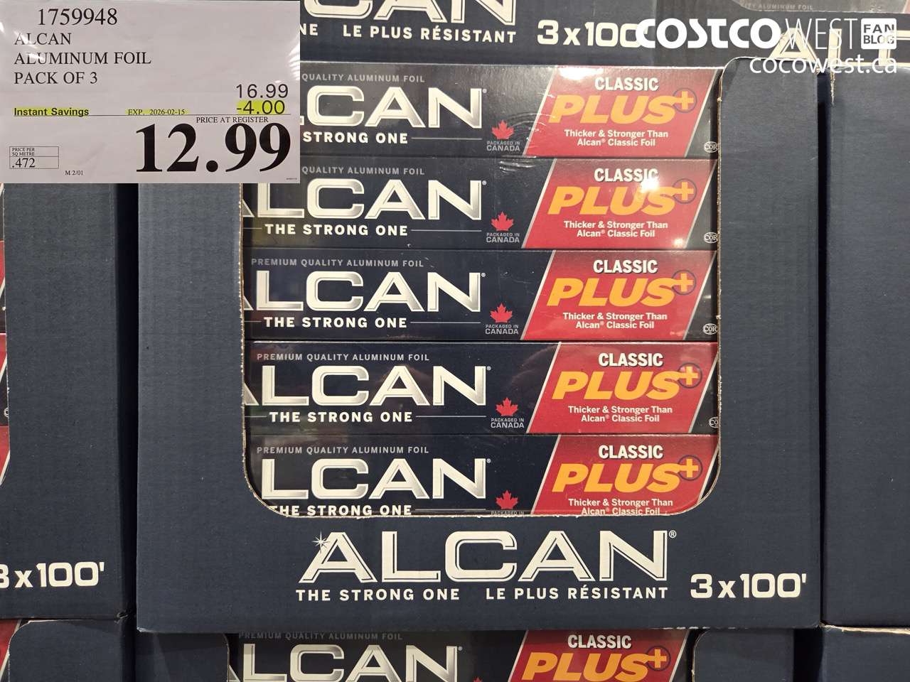 1759948 ALCAN ALUMINUM FOIL PACK OF 3 ($4.00 INSTANT SAVINGS EXPIRES ON 2026-02-15) $12.99