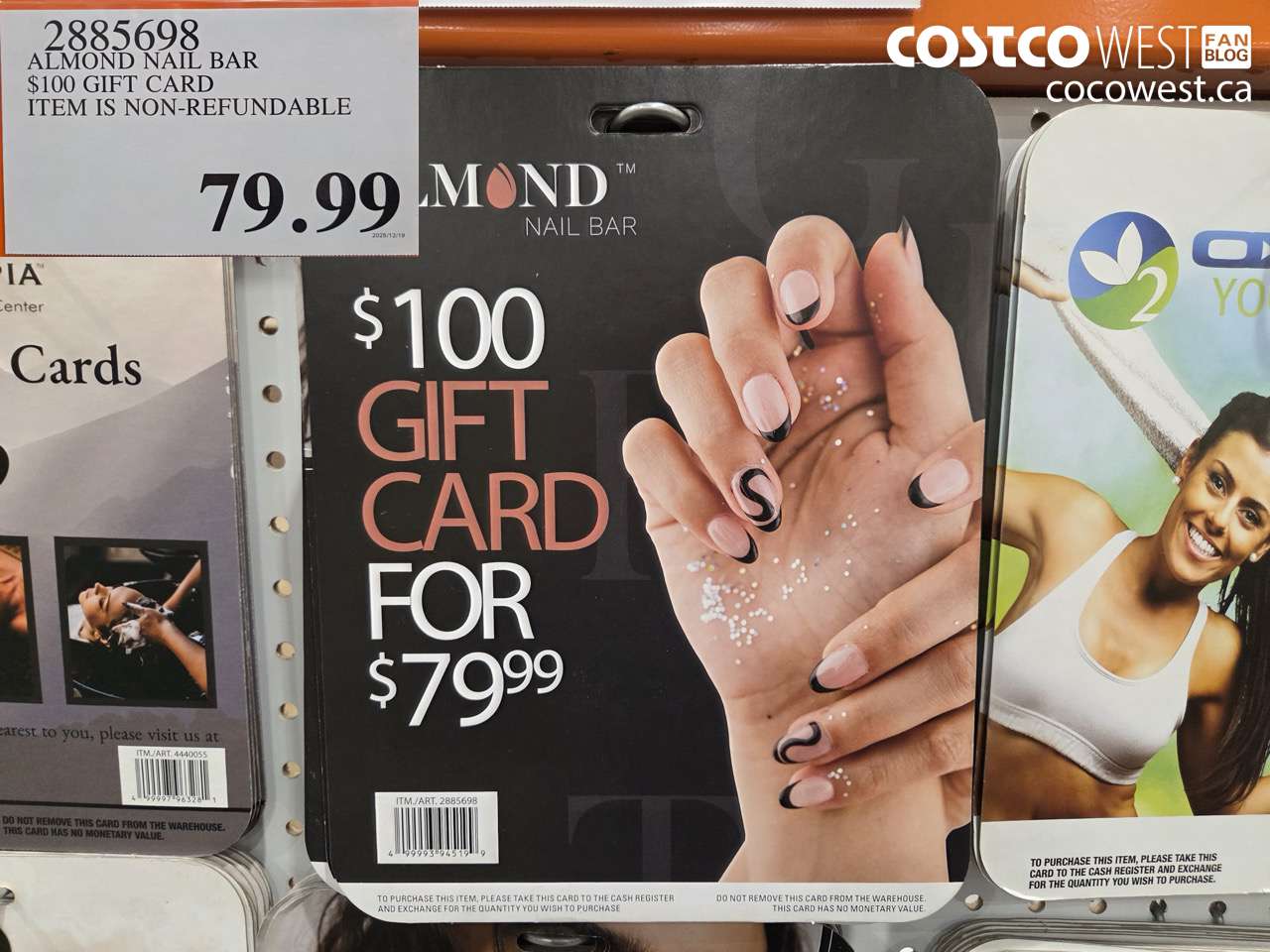 2885698 ALMOND NAIL BAR $100 GIFT CARD ITEM IS NON-REFUNDABLE $79.99
