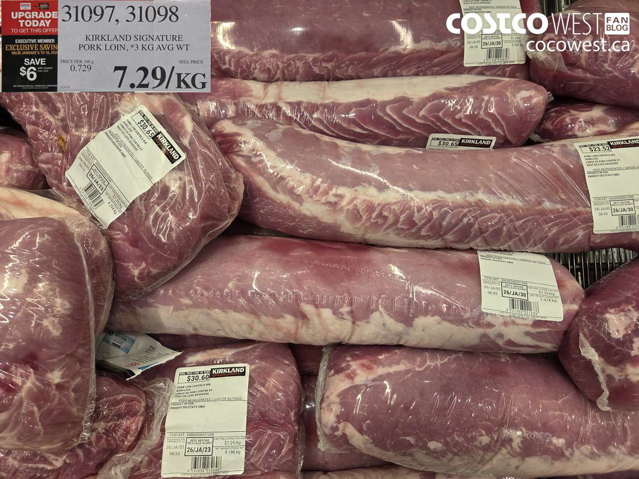 31097 (ALSO 31098) PORK LOIN CENTRE & RIB BONELESS ($6.00 INSTANT SAVINGS EXPIRES ON 2026-01-18) $7.29