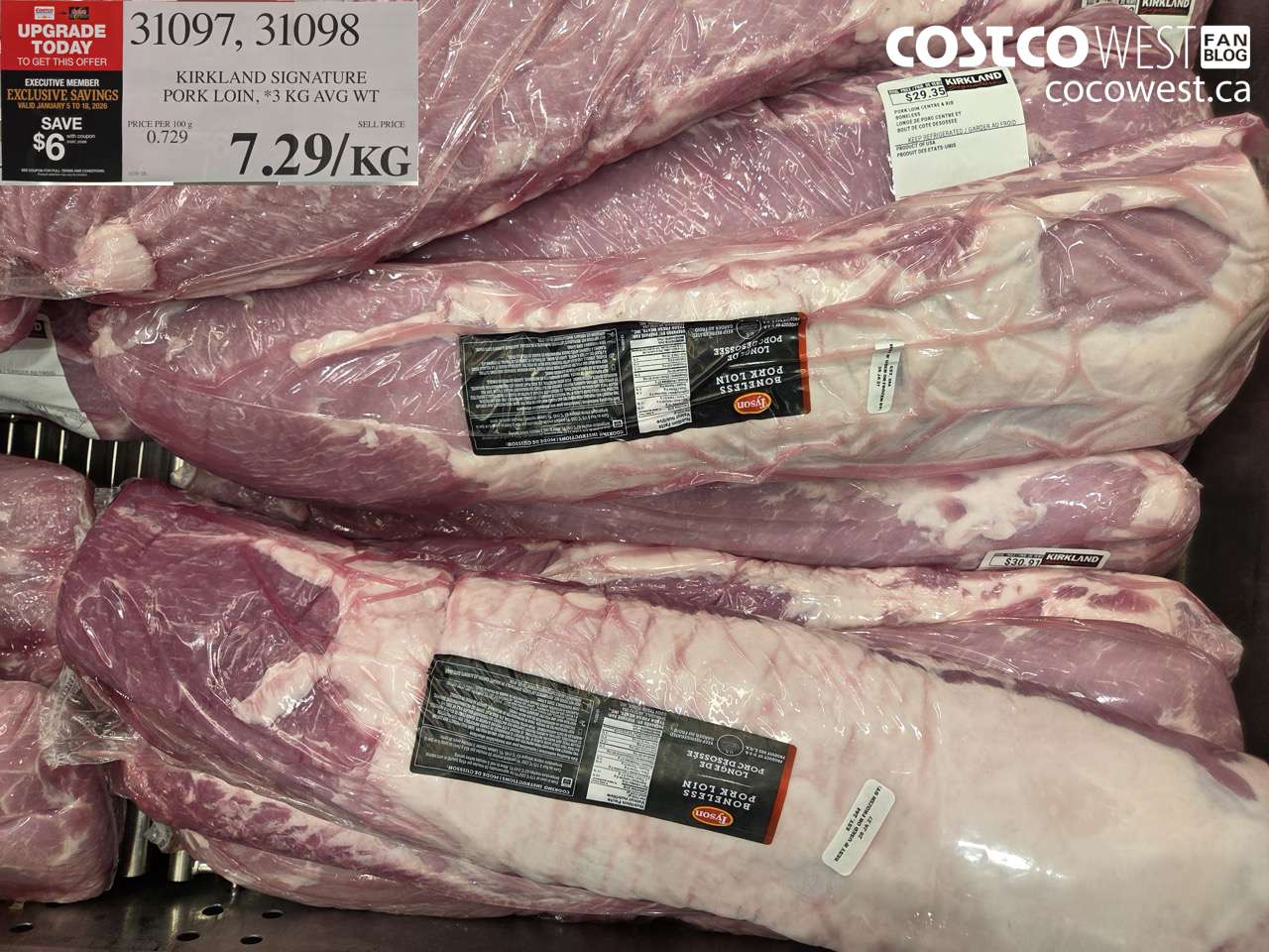 31097 (ALSO 31098) PORK LOIN CENTRE & RIB BONELESS ($6.00 INSTANT SAVINGS EXPIRES ON 2026-01-18) $7.29