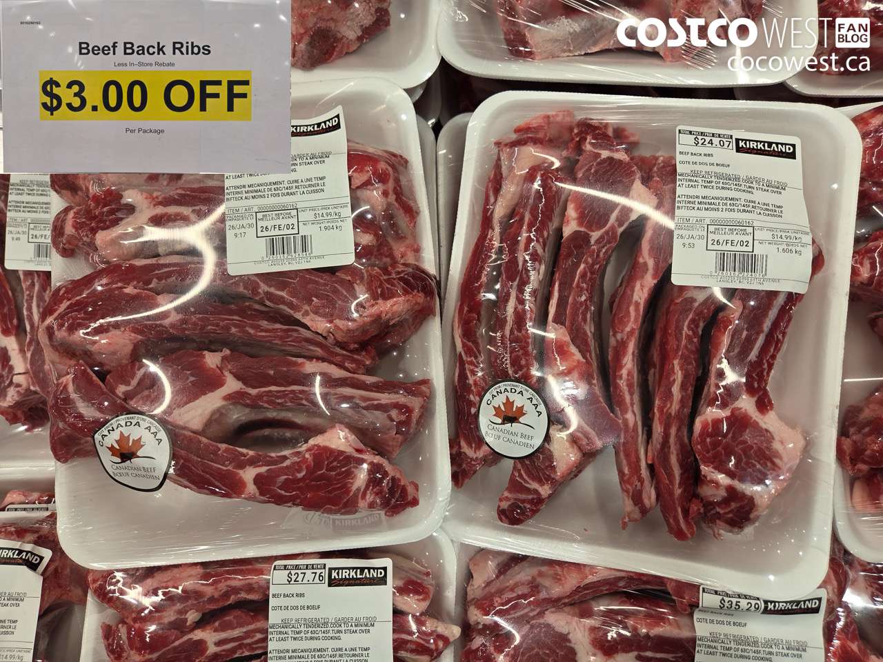 60162 (ALSO 60163) BEEF BACK RIBS ($3.00 INSTANT SAVINGS)