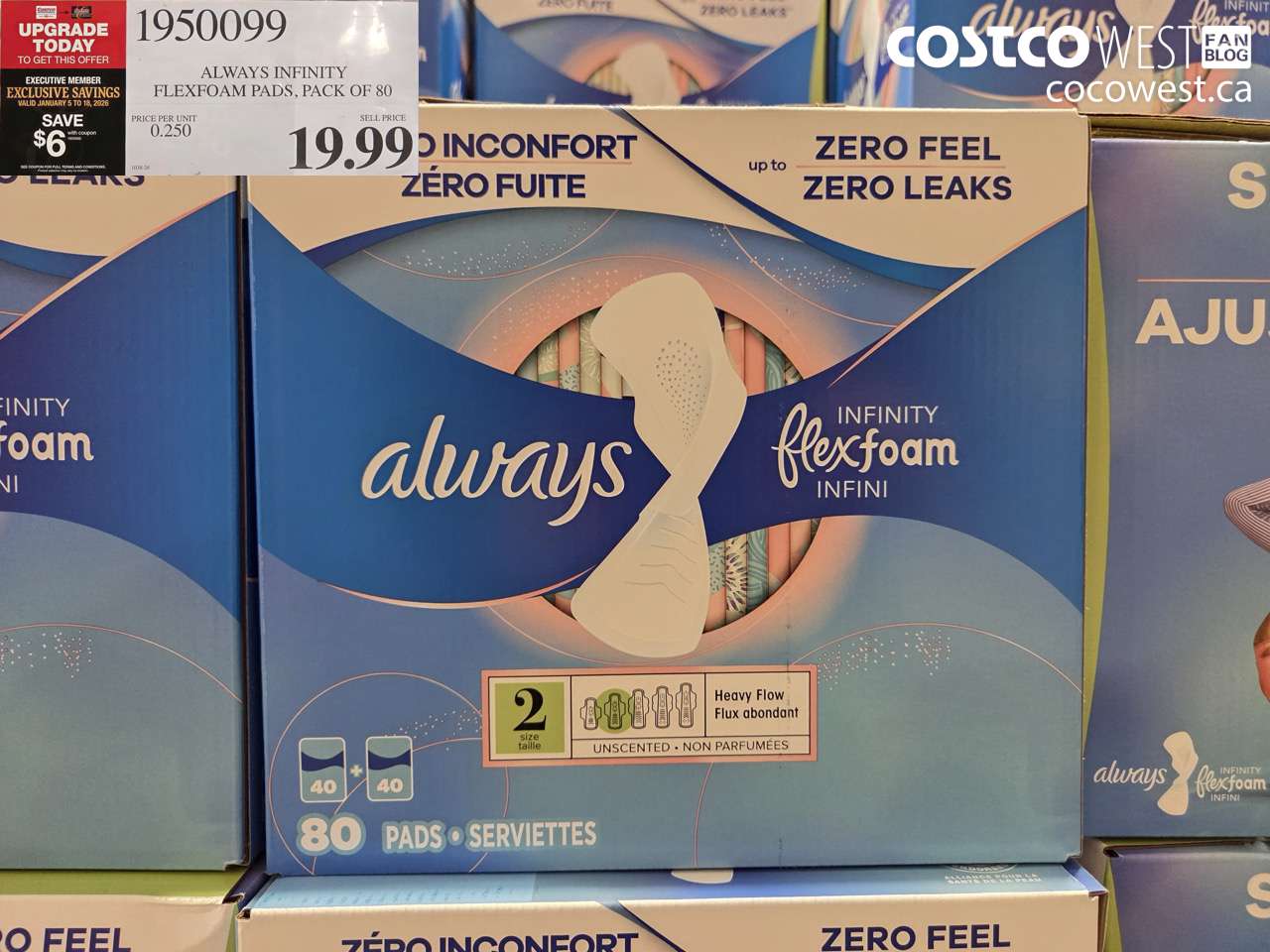 1950099 ALWAYS INFINITY FLEXFOAM PACK OF 80 ($6.00 INSTANT SAVINGS EXPIRES ON 2026-01-18) $13.99