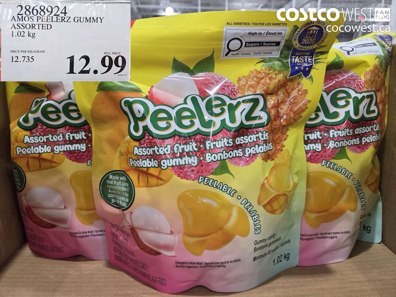 2868924 AMOS PEELERZ GUMMY ASSORTED 1.02KG $12.99