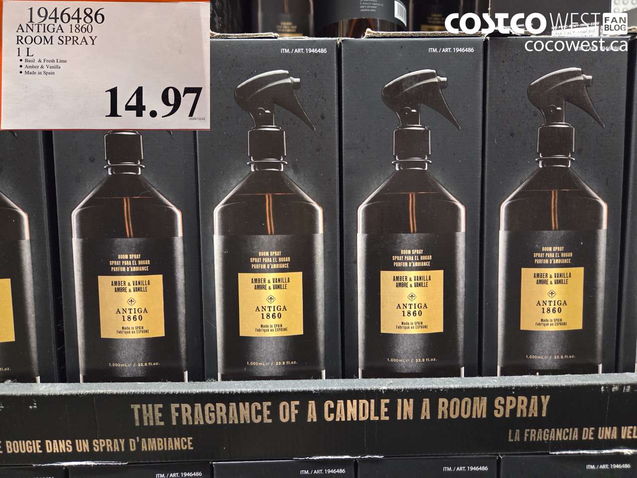 1946486 ANTIGA 1850 ROOM SPRAY 1L $14.97