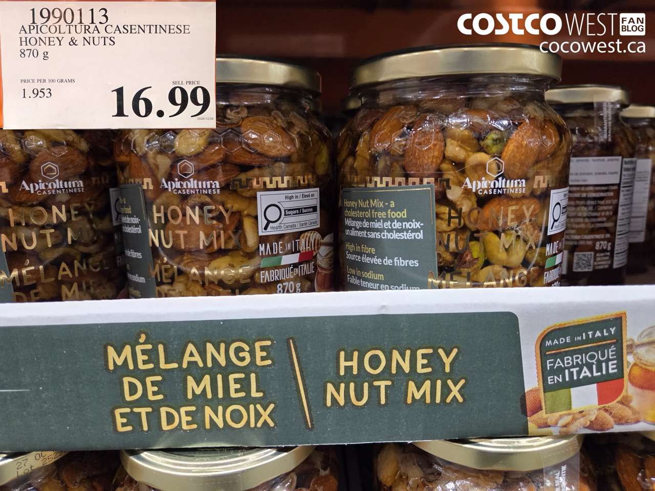 1990113 APICOLTURA CASENTINESE HONEY & NUTS SHELL MIX FRUIT 870G $16.99