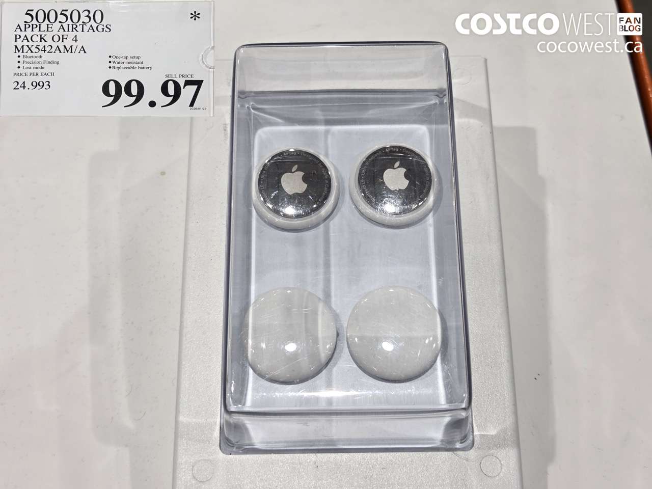 5005030 APPLE AIRTAGS PACK OF 4 MX542AM/A $99.97