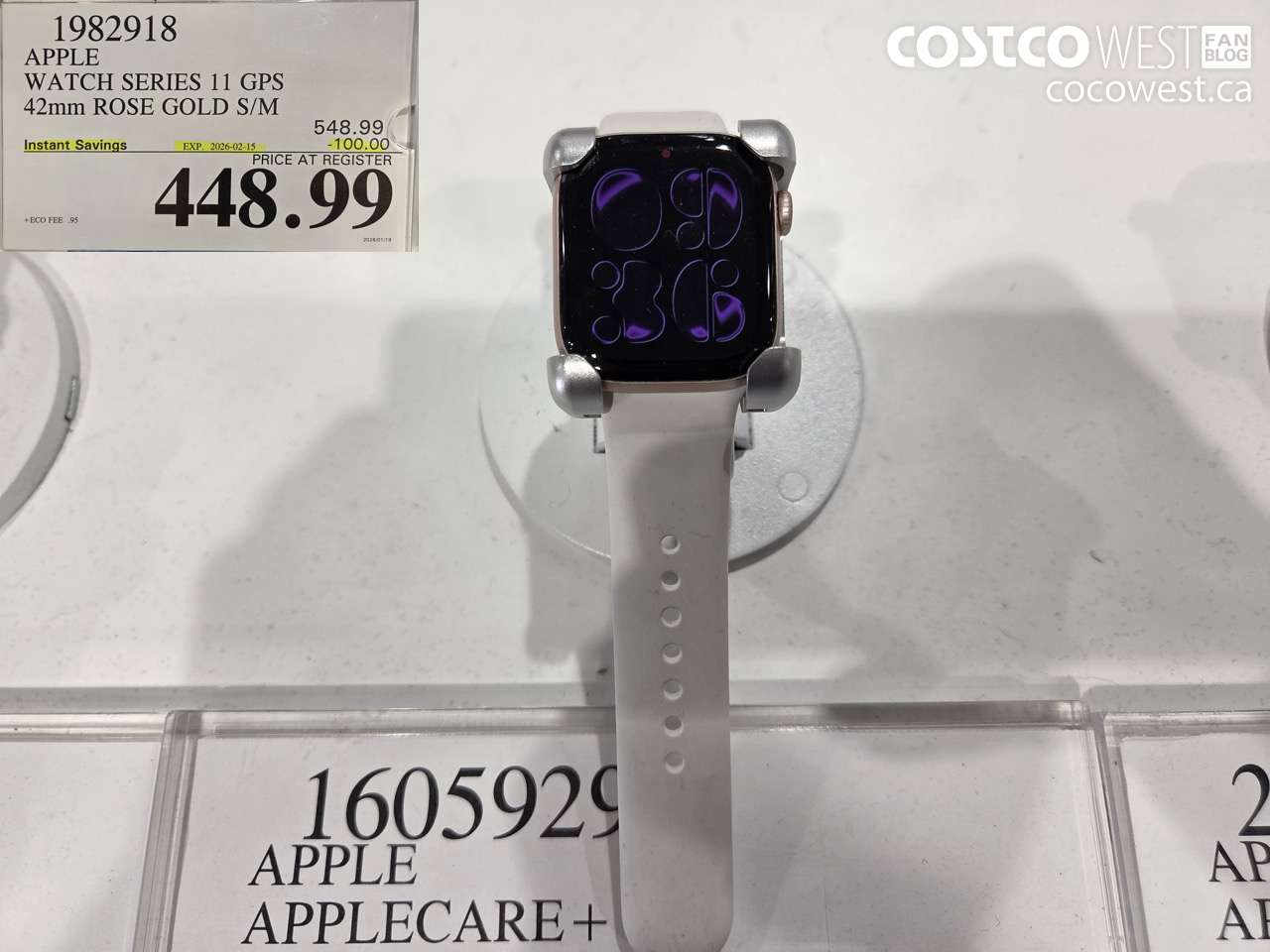1982918 APPLE WATCH SERIES 11 GPS 42MM GOLD ROSE S/M ($100.00 INSTANT SAVINGS EXPIRES ON 2026-02-15) $448.99