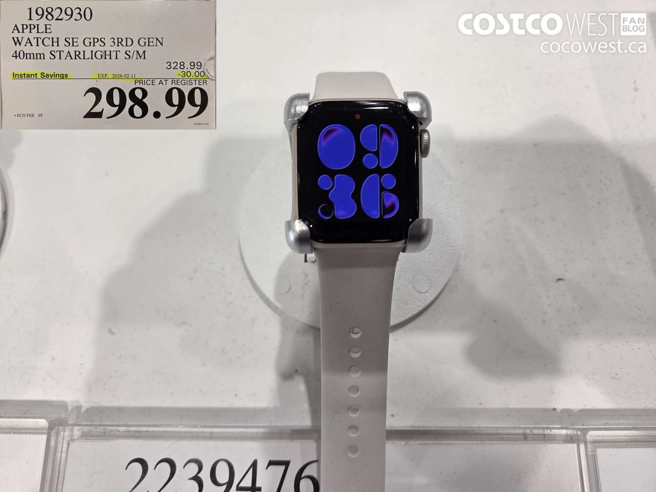 1982930 APPLE WATCH SE GPS 3RD GEN 40MM STARLIGHT S/M ($30.00 INSTANT SAVINGS EXPIRES ON 2026-02-11) $298.99