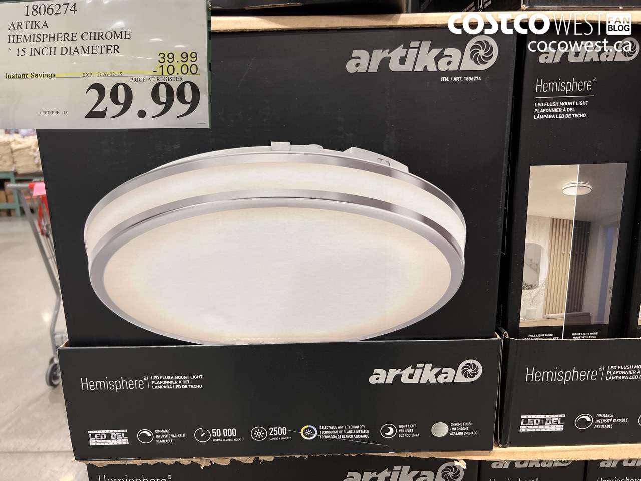 1806274 ARTIKA HEMISPHERE CHROME 15 INCH DIAMETER ($10.00 INSTANT SAVINGS EXPIRES ON 2026-02-15) $29.99