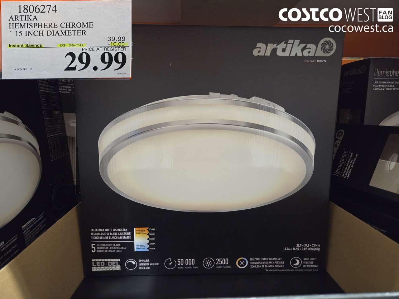 1806274 ARTIKA HEMISPHERE CHROME 15 INCH DIAMETER ($10.00 INSTANT SAVINGS EXPIRES ON 2026-02-15) $29.99