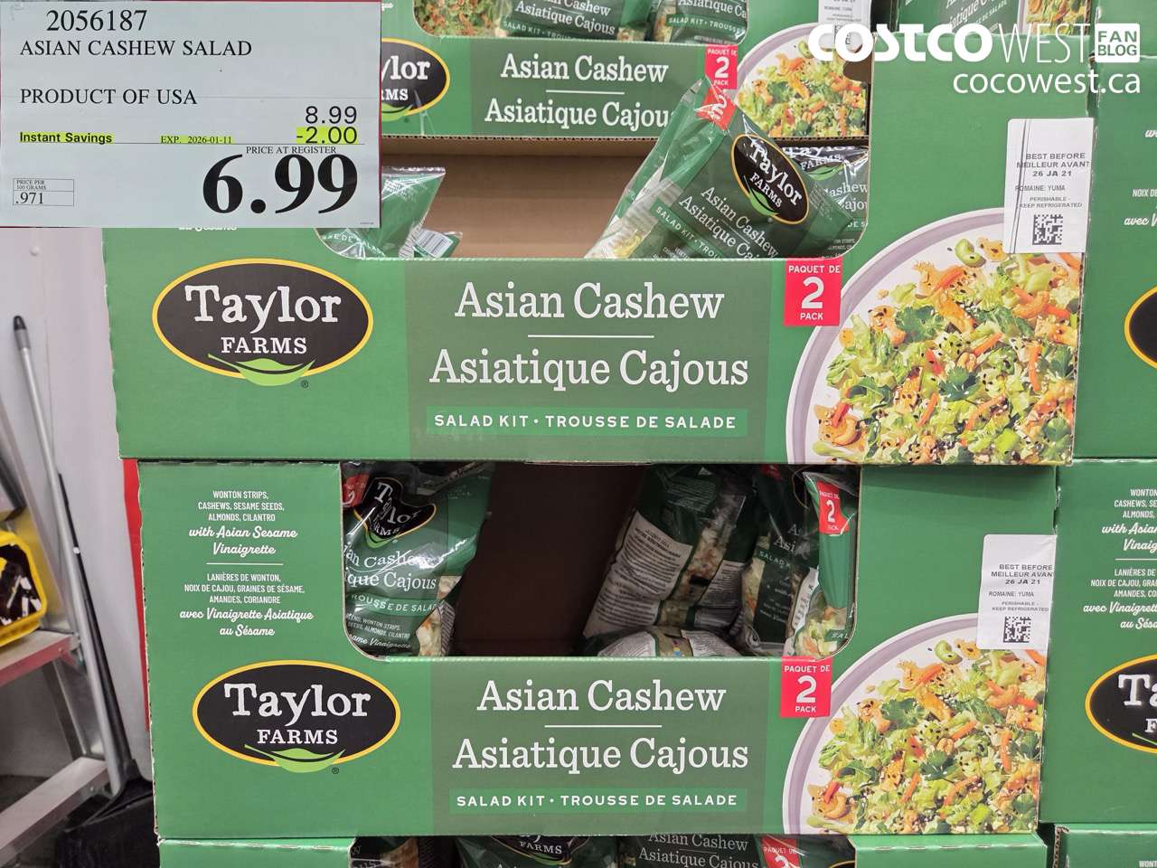 2056187 ASIAN CASHEW SALAD KIT 2-PACK PRODUCT OF USA ($2.00 INSTANT SAVINGS EXPIRES ON 2026-01-11) $6.99