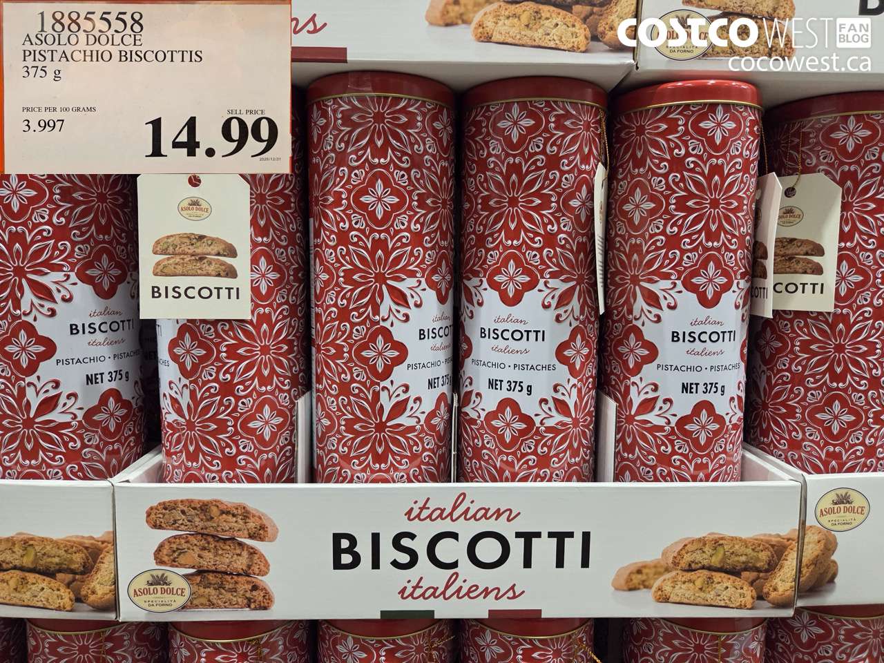 1885558 ASOLO DOLCE PISTACHIO BISCOTTIS 375G $14.99