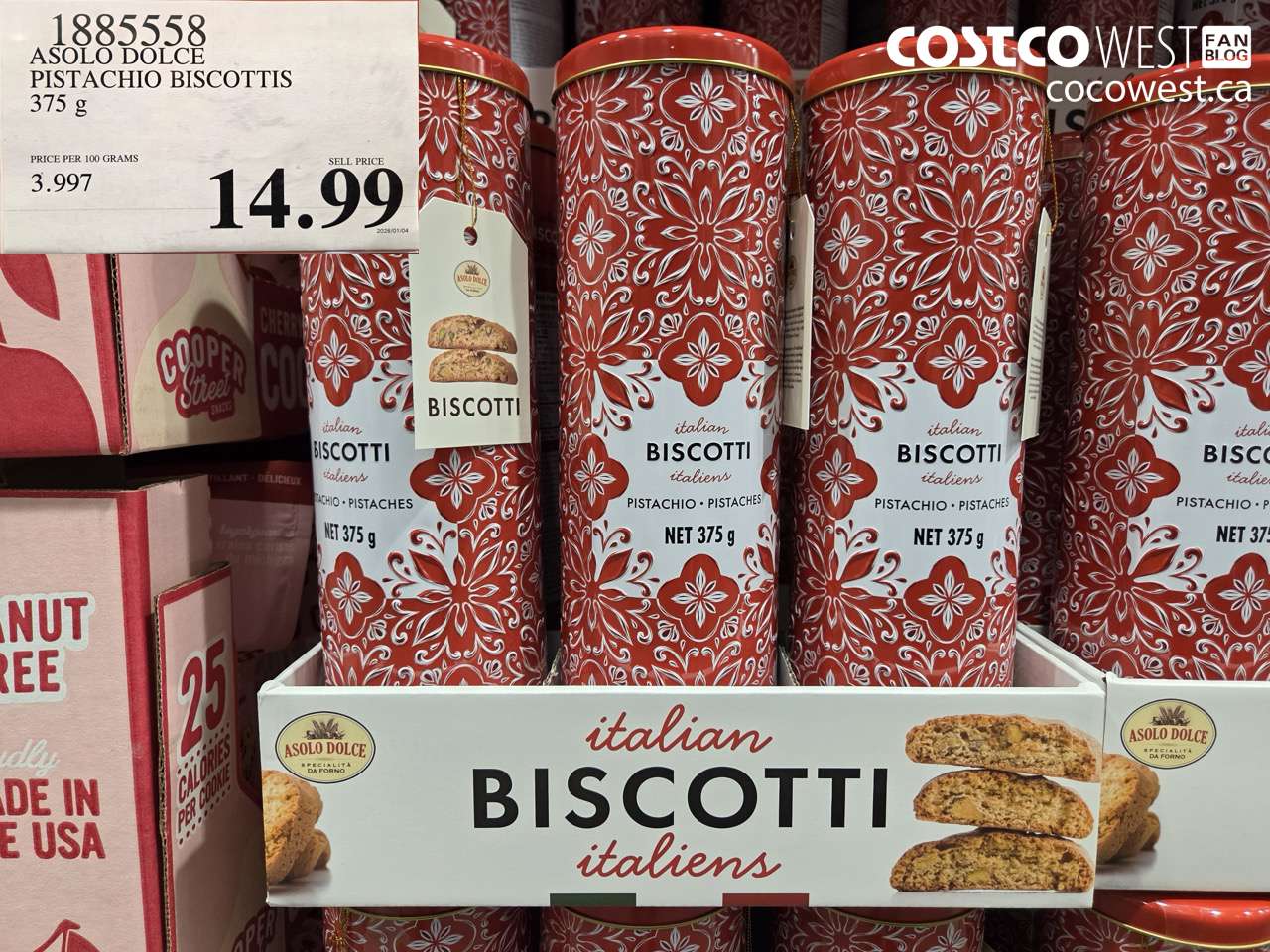 1885558 ASOLO DOLCE PISTACHIO BISCOTTIS 375G $14.99