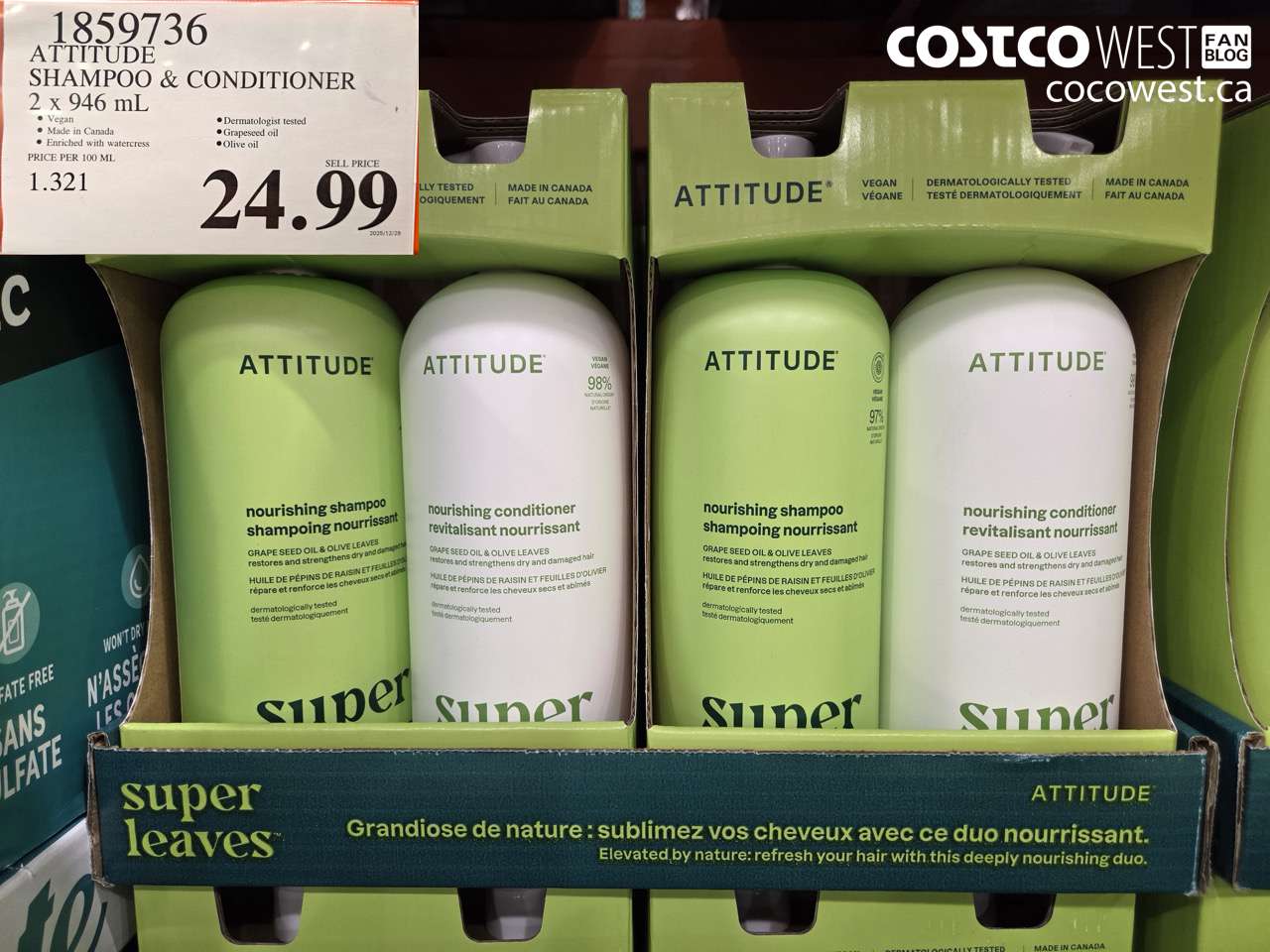 1859736 ATTITUDE SHAMPOO & CONDITIONER 2 X 946ML $24.99