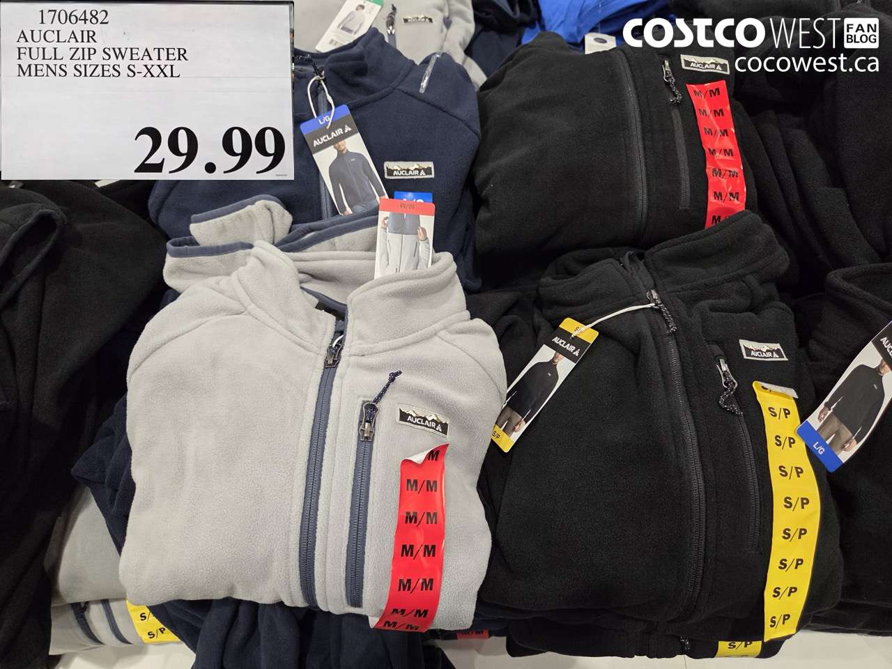 1706482 AUCLAIR FULL ZIP SWEATER MENS SIZES S-XXL $29.99