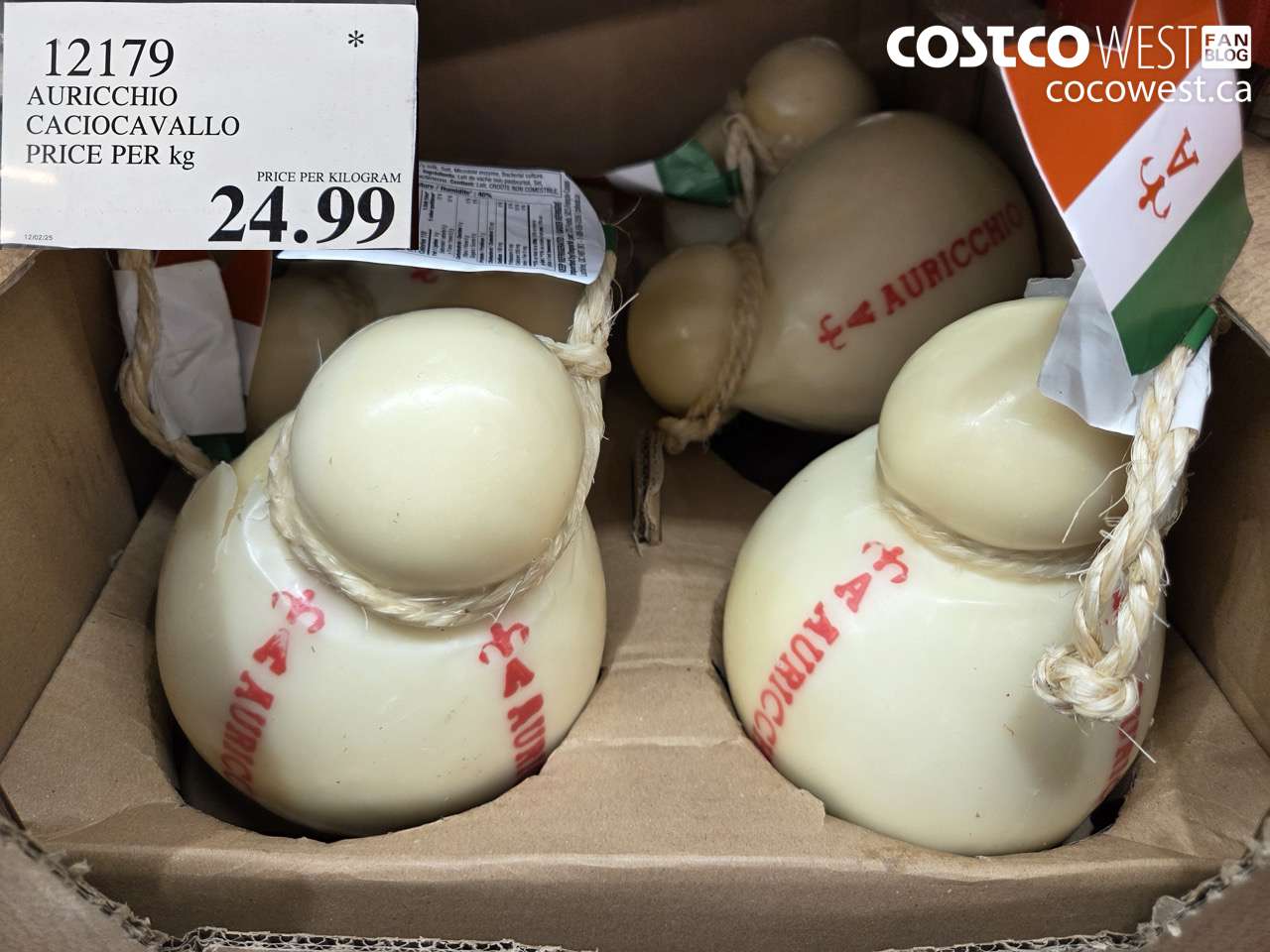 12179 AURICCHIO CACIOCAVALLO PRICE PER kg $24.99
