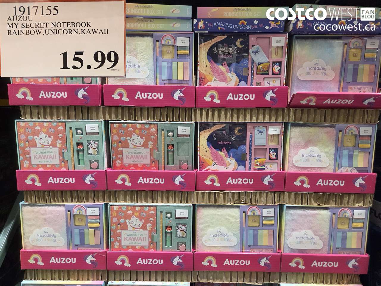 1917155 AUZOU MY SECRET NOTEBOOK RAINBOW, UNICORN, KAWAII $15.99