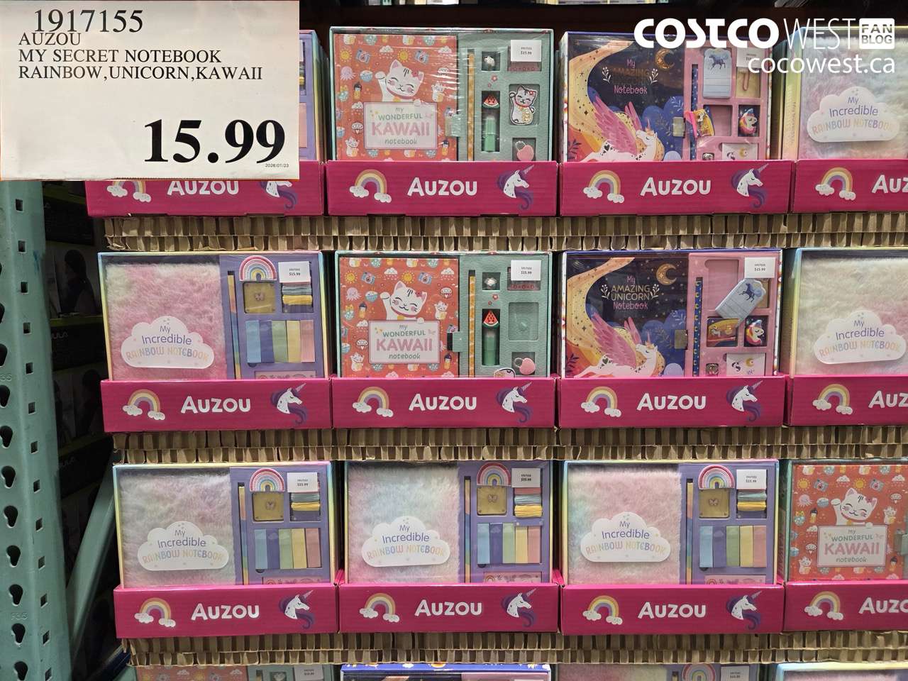 1917155 AUZOU MY SECRET NOTEBOOK RAINBOW, UNICORN, KAWAII $15.99