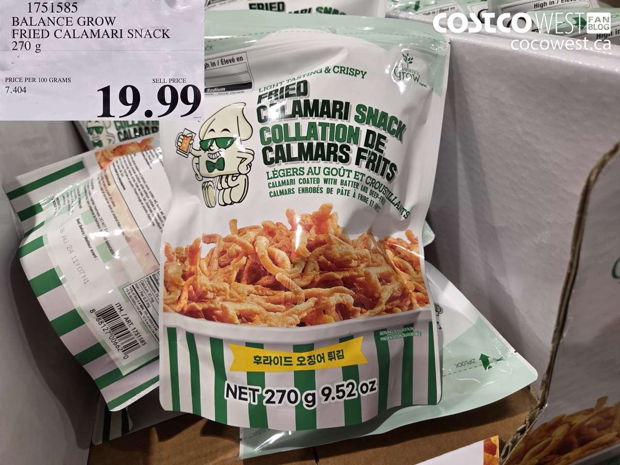 1751585 BALANCE GROW FRIED CALAMARI SNACK 270G $19.99