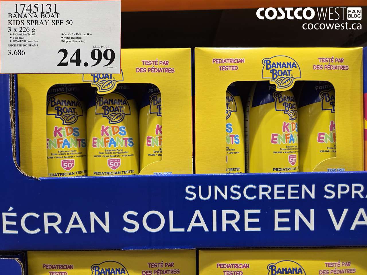 1745131 BANANA BOAT KIDS SPRAY SPF 50 3 X 226 G $24.99