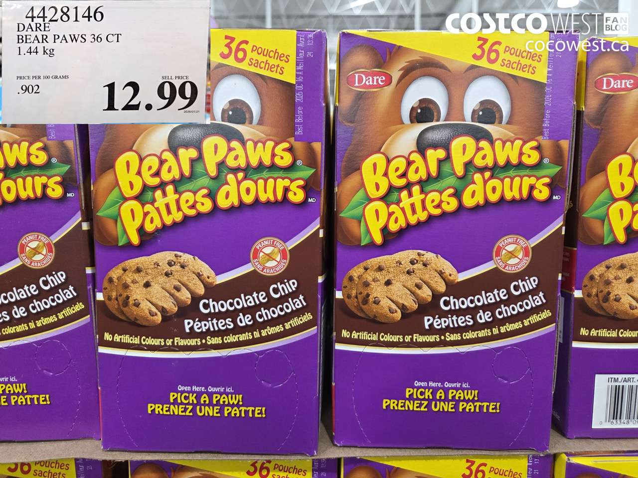 4428146 BEAR PAWS 36 CT 1.44 kg $12.99
