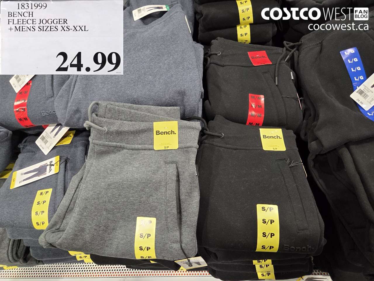 1831999 BENCH FLEECE JOGGER MENS SIZES XS-XXL $24.99