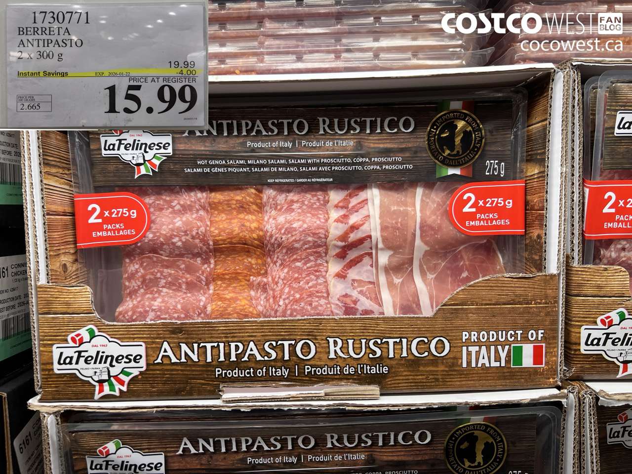 1730771 BERRETA ANTIPASTO 2 X 300G ($4.00 INSTANT SAVINGS EXPIRES ON 2026-01-22) $15.99