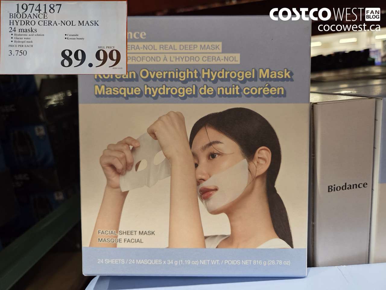 1974187 BIODANCE HYDRO CERA-NOL MASK 24 MASKS $89.99