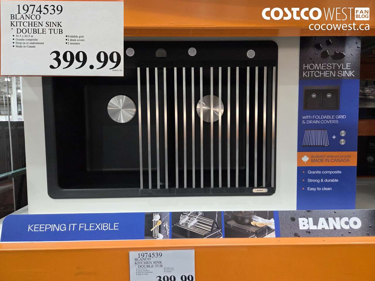 1974539 BLANCO KITCHEN SINK DOUBLE TUB $399.99