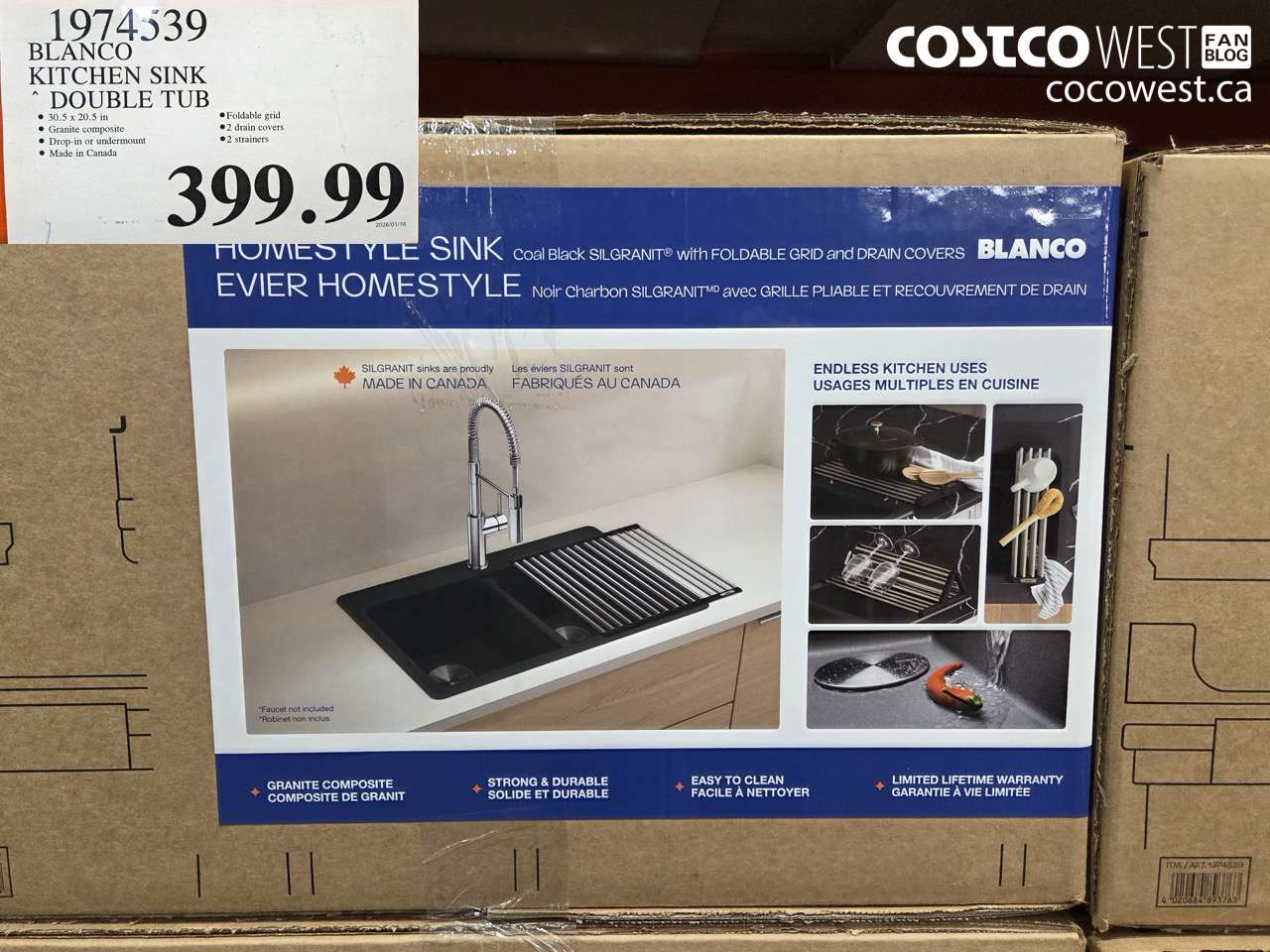 1974539 BLANCO KITCHEN SINK DOUBLE TUB $399.99