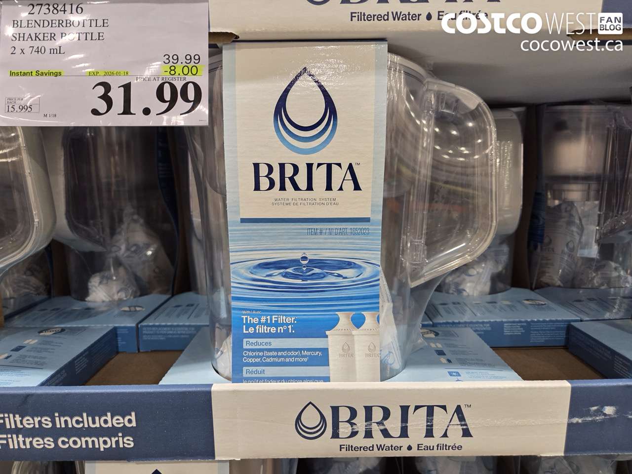 2738416 BLENDERBOTTLE SHAKER BOTTLE 2 X 740ML ($8.00 INSTANT SAVINGS EXPIRES ON 2026-01-18) $31.99