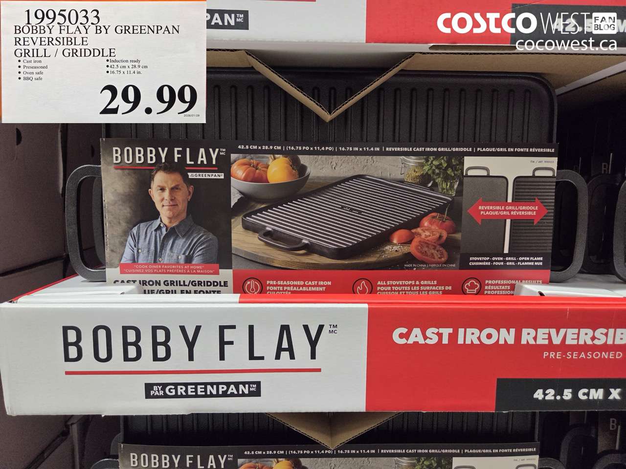 1995033 BOBBY FLAY BY GREENPAN REVERSIBLE GRILL/GRIDDLE $29.99