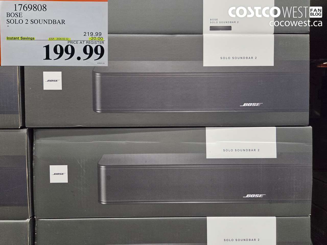 1769808 BOSE SOLO 2 SOUNDBAR ($20.00 INSTANT SAVINGS EXPIRES ON 2026-02-12) $199.99