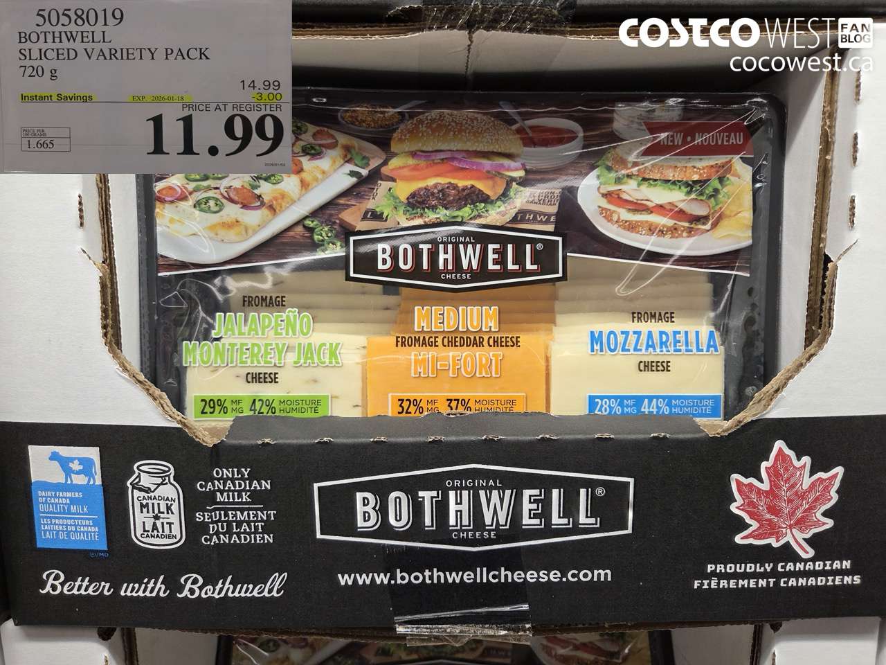 5058019 BOTHWELL SLICED VARIETY PACK 720 g ($3.00 INSTANT SAVINGS EXPIRES ON 2026-01-18) $11.99