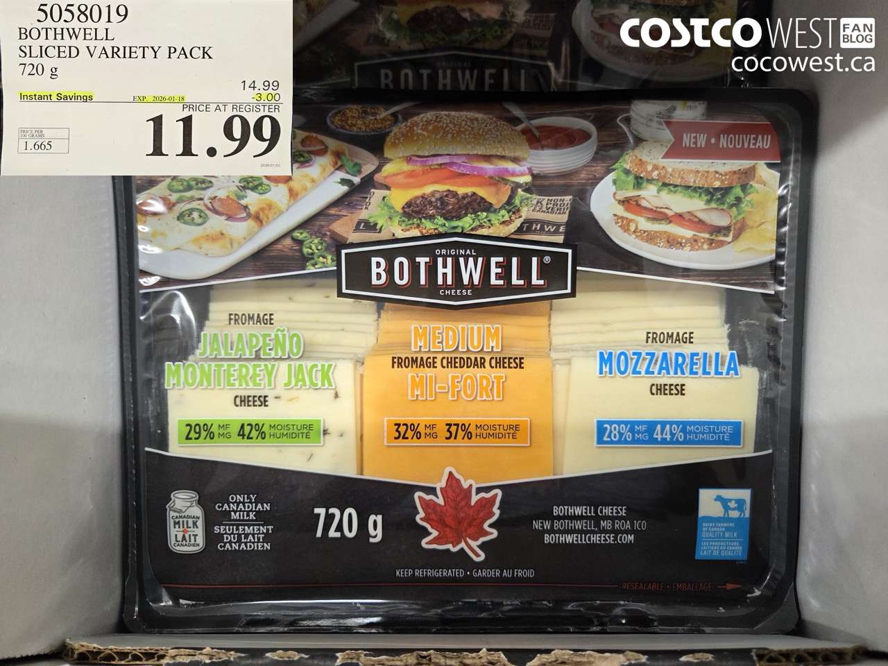 5058019 BOTHWELL SLICED VARIETY PACK 720 g ($3.00 INSTANT SAVINGS EXPIRES ON 2026-01-18) $11.99