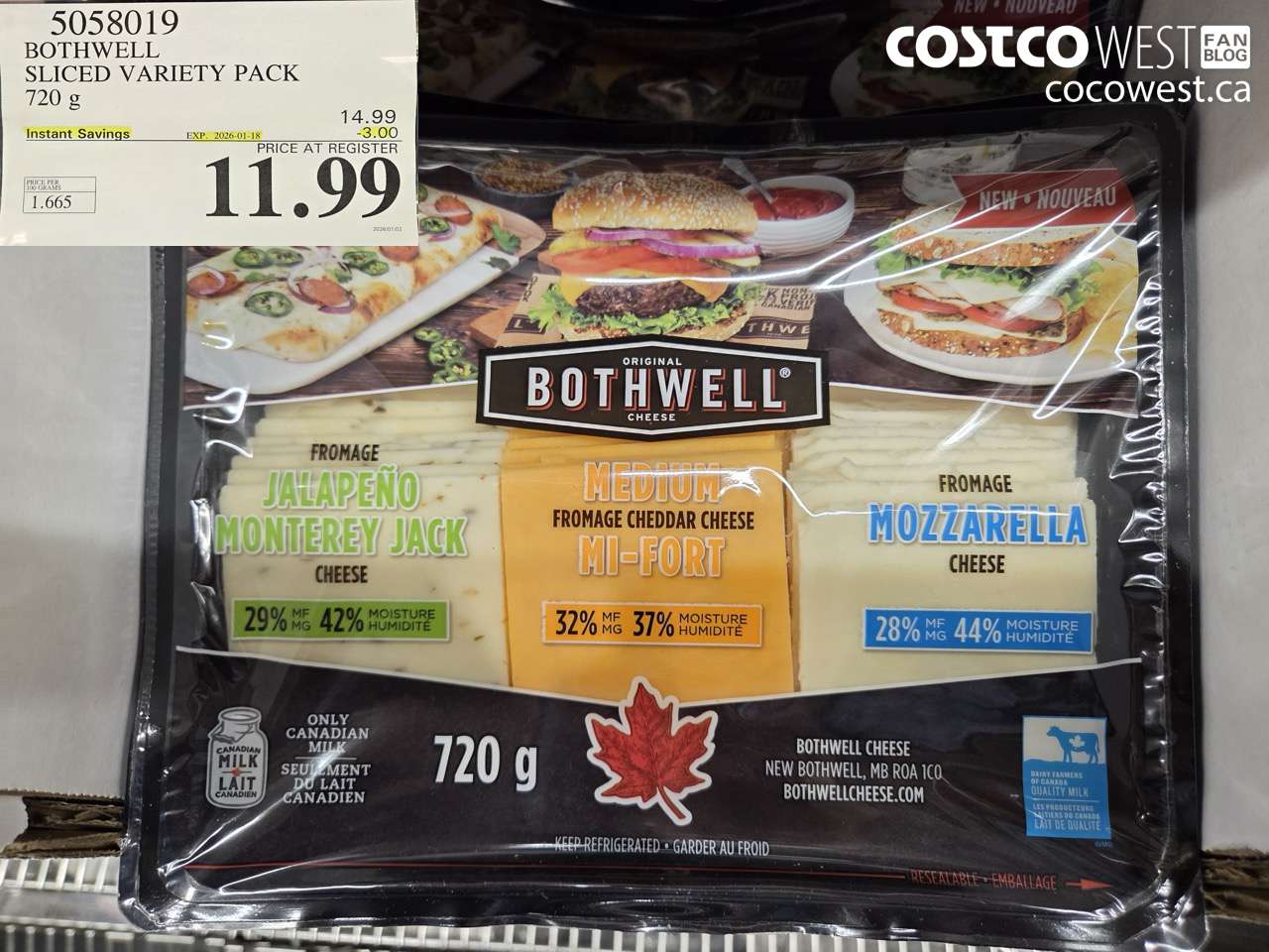 5058019 BOTHWELL SLICED VARIETY PACK 720 g ($3.00 INSTANT SAVINGS EXPIRES ON 2026-01-18) $11.99