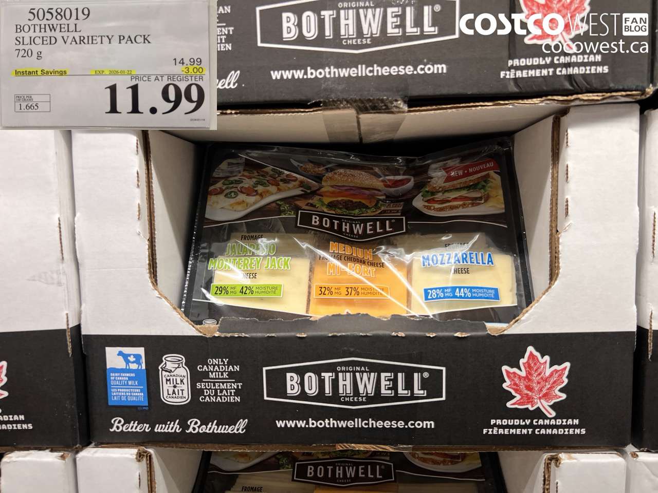 5058019 BOTHWELL SLICED VARIETY PACK 720 g ($3.00 INSTANT SAVINGS EXPIRES ON 2026-01-22) $11.99
