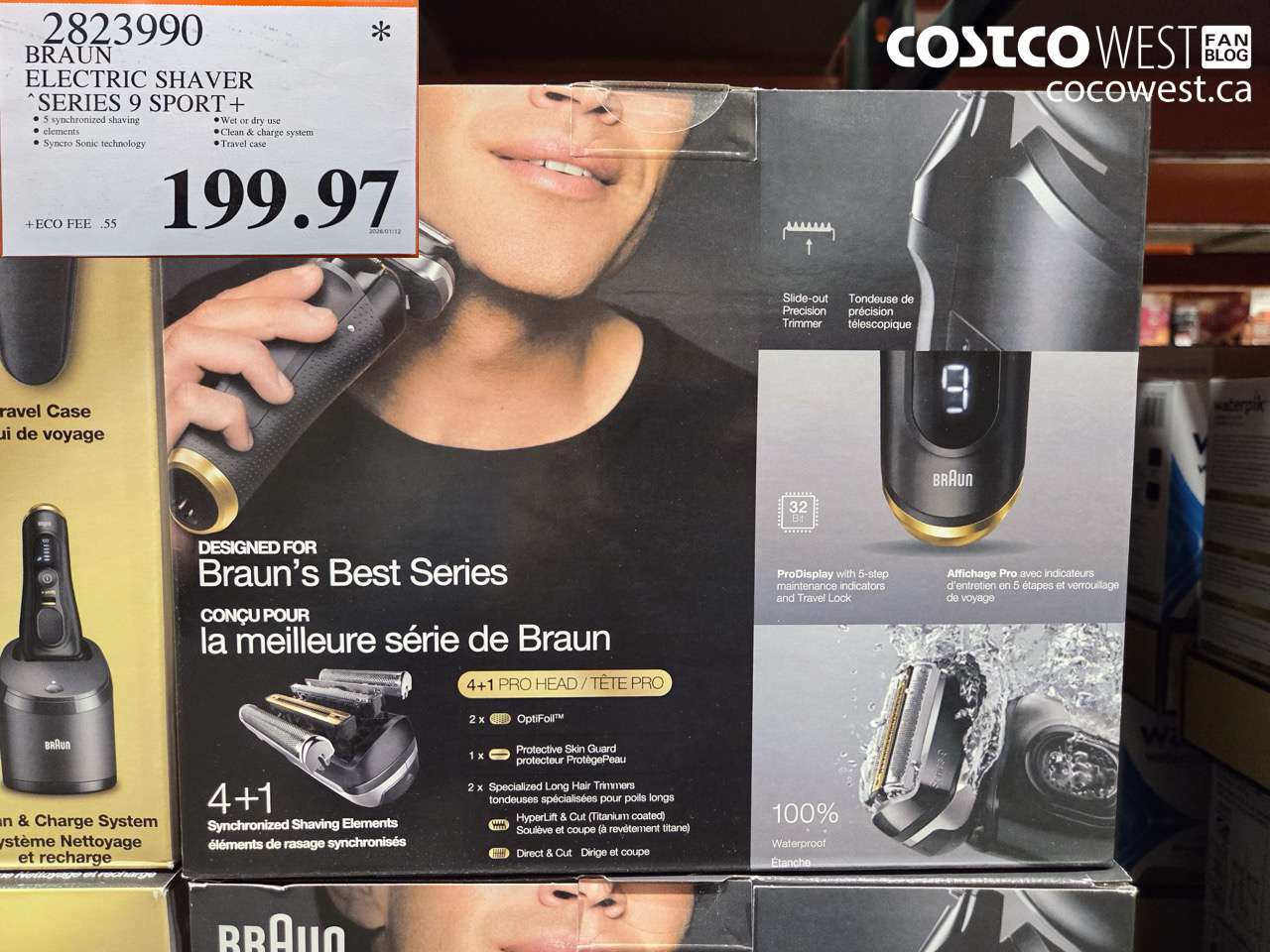 2823990 BRAUN ELECTRIC SHAVER SERIES 9 SPORT+ $199.97