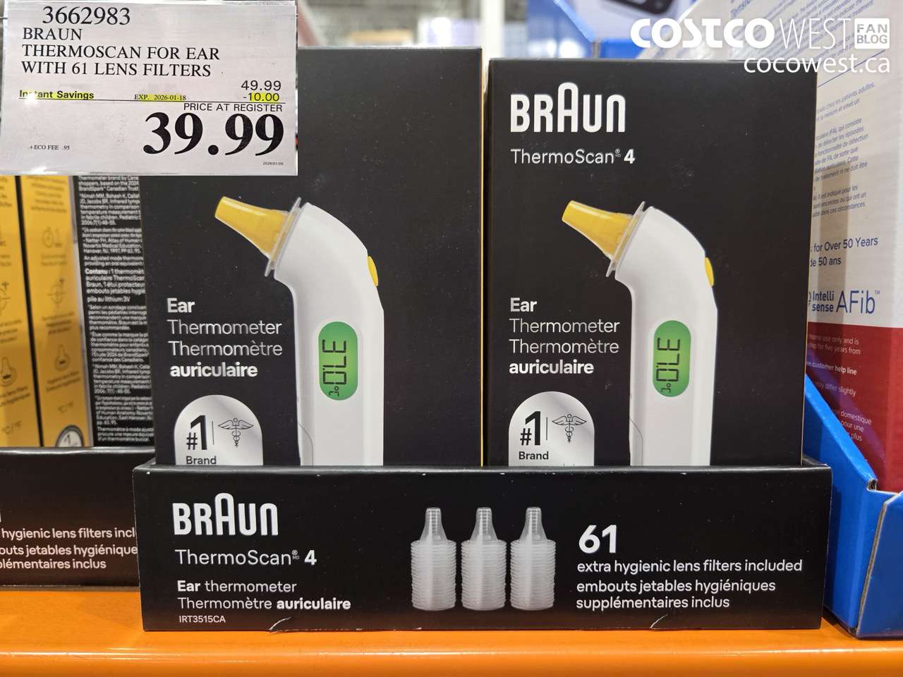 3662983 BRAUN THERMOSCAN4 EAR T12108P540 THERMOMETER ($10.00 INSTANT SAVINGS EXPIRES ON 2026-01-18) $39.99