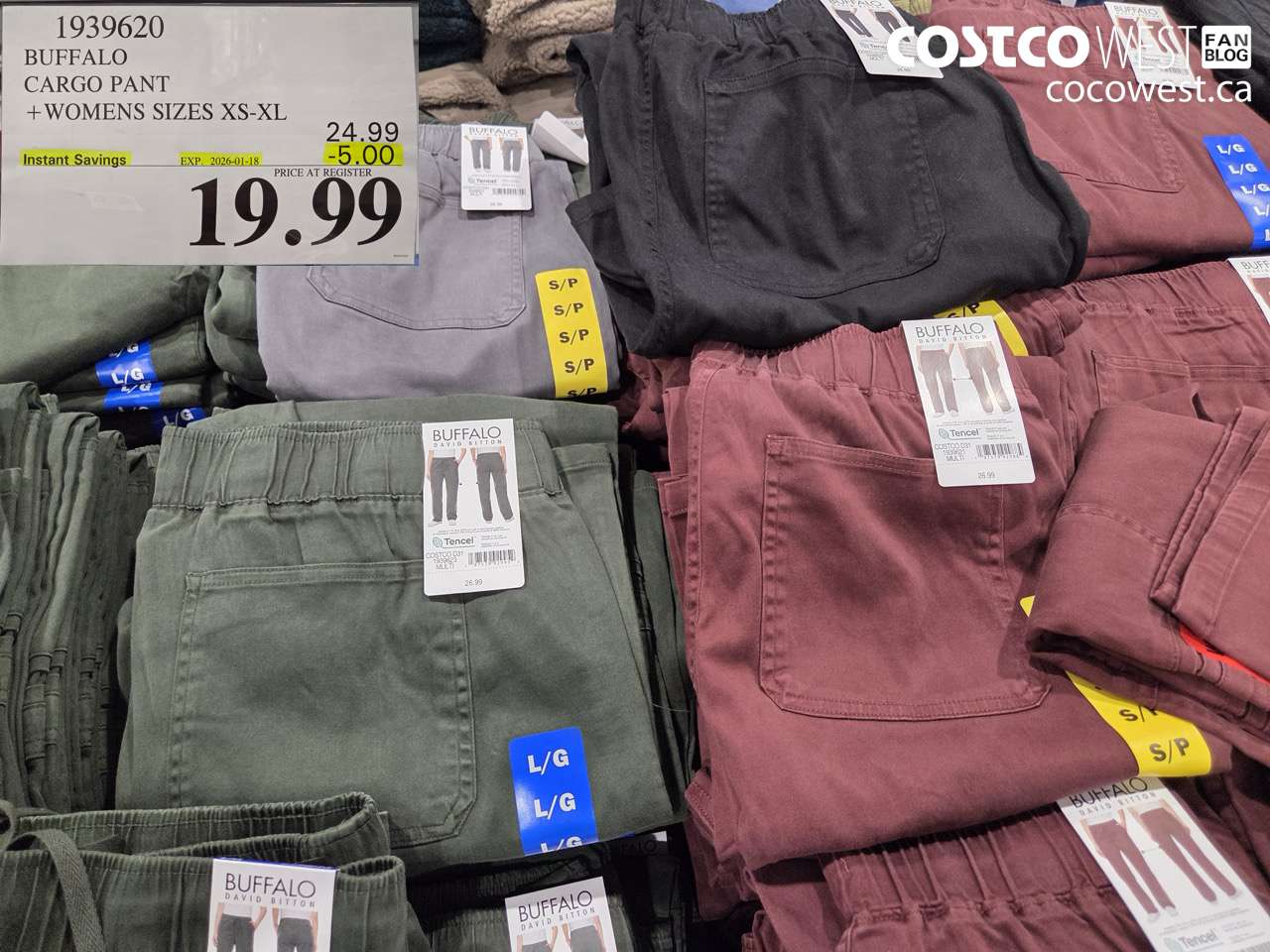 1939620 BUFFALO CARGO PANT WOMENS SIZES XS-XL ($5.00 INSTANT SAVINGS EXPIRES ON 2026-01-18) $19.99