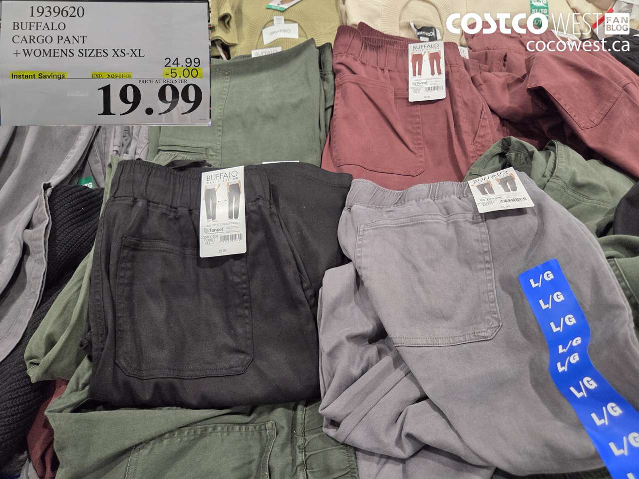 1939620 BUFFALO CARGO PANT WOMENS SIZES XS-XL ($5.00 INSTANT SAVINGS EXPIRES ON 2026-01-18) $19.99