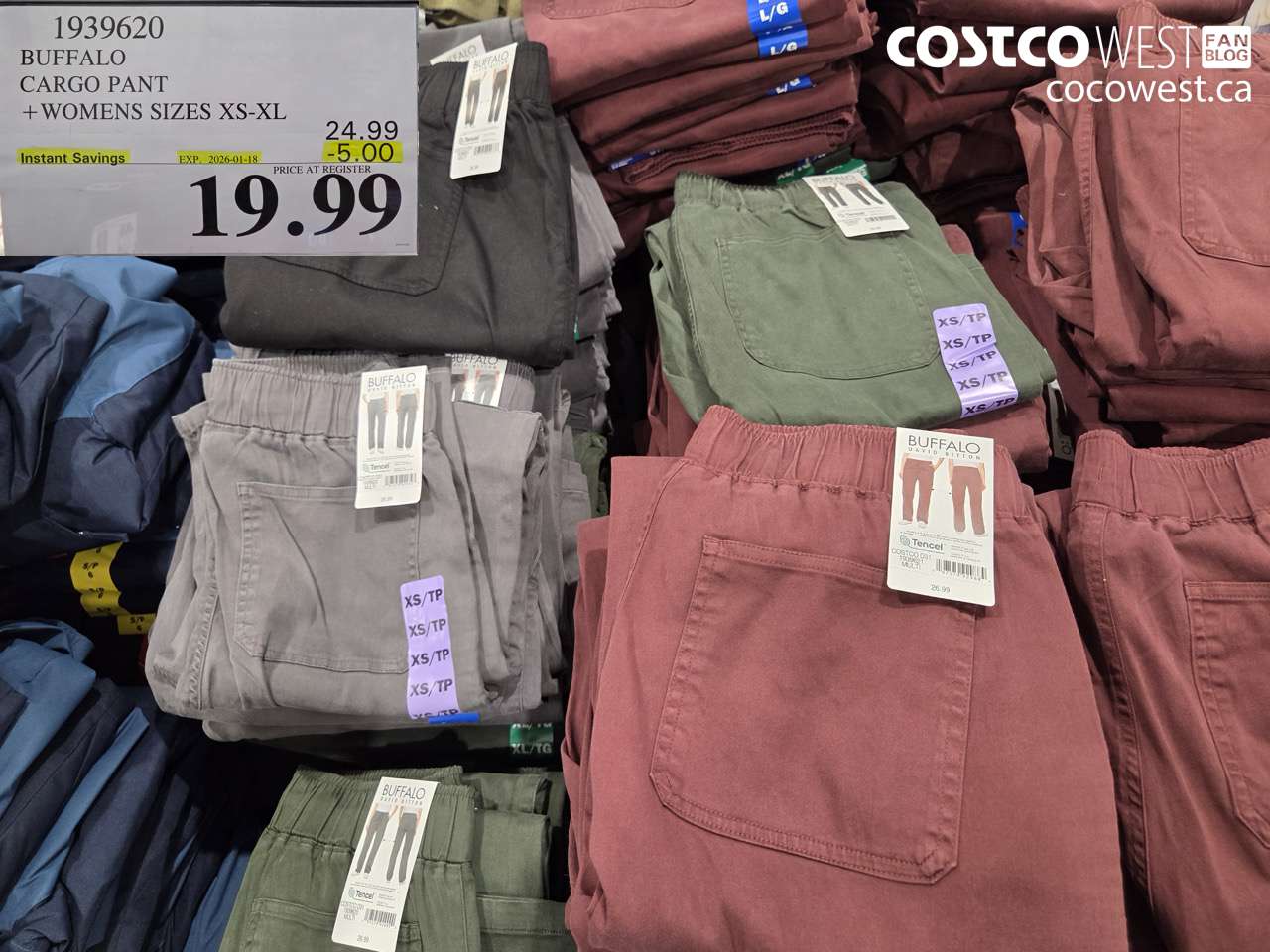1939620 BUFFALO CARGO PANT WOMENS SIZES XS-XL ($5.00 INSTANT SAVINGS EXPIRES ON 2026-01-18) $19.99