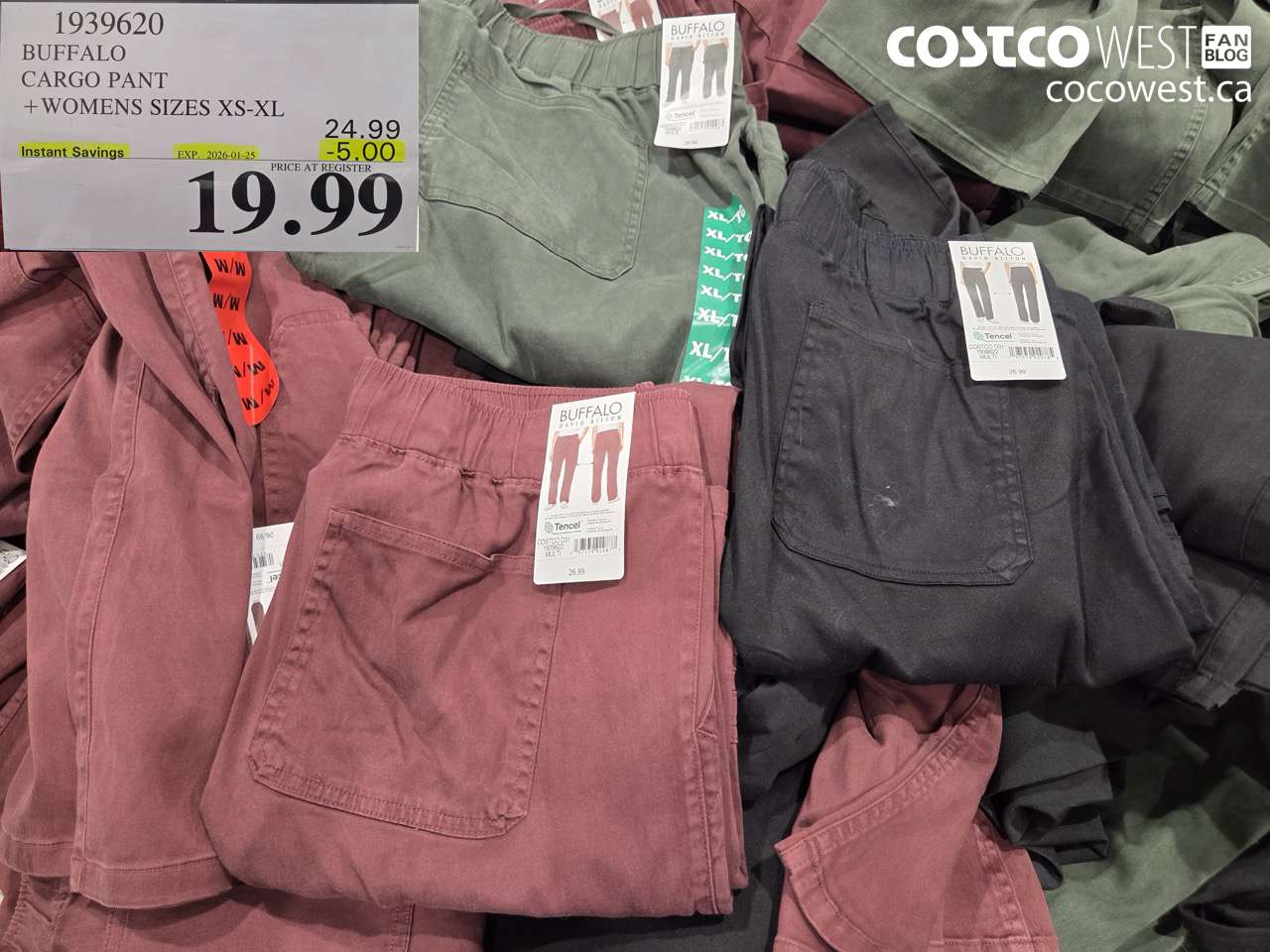 1939620 BUFFALO CARGO PANT WOMENS SIZES XS-XL ($5.00 INSTANT SAVINGS EXPIRES ON 2026-01-25) $19.99