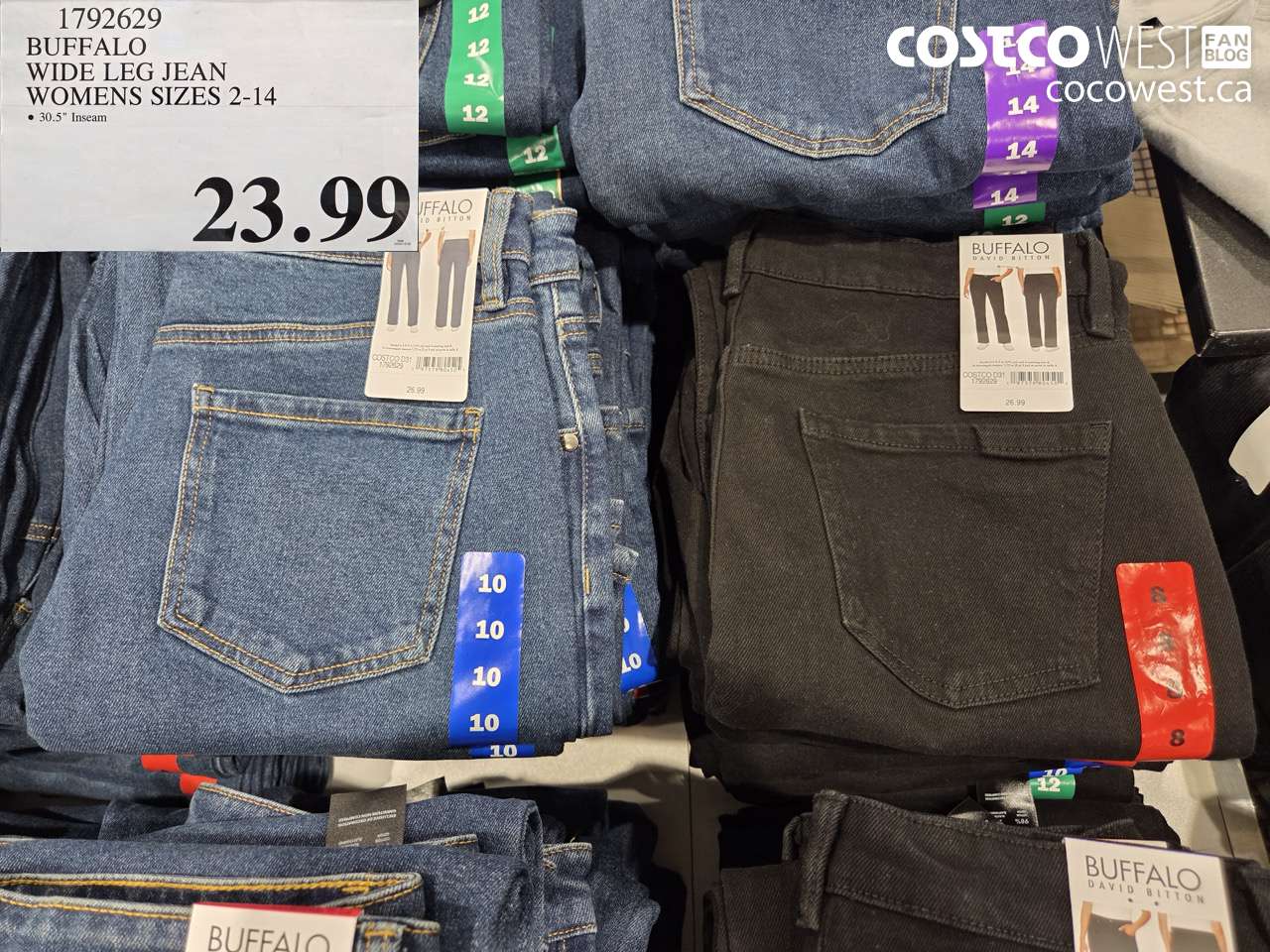 1792629 BUFFALO WIDE LEG JEAN WOMENS SIZES 2-14 $23.99